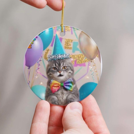 Personalized Ceramic Ornament | One Sided | Custom Photo Keepsake Gift | Whimsical Birthday & Holiday Decor | Unique Celebration Ornament