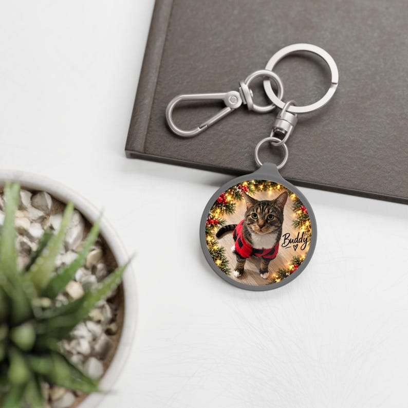 Personalized Photo Keychain, Custom Pet Dog Cat Picture Key Ring, Gift for Mom Dad, Family Keepsake or One of A Kind Stocking Stuffer. afbeelding 7