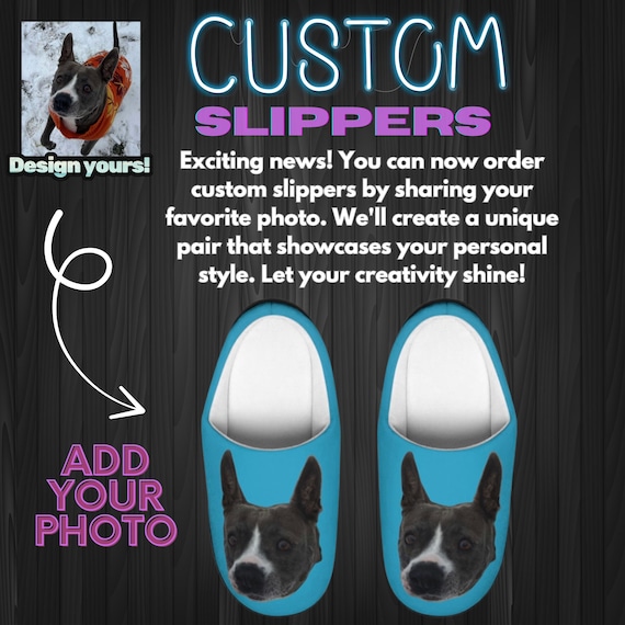 Black Custom Women's Slippers Personalized Indoor House Shoes