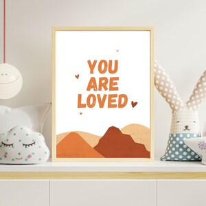 Children&#39;s room poster to print, nursery decor, wall art you are loved