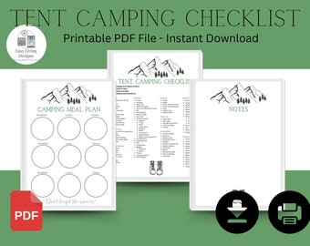 Tent Camping Checklist, Packing Checklist, Camping Organization, Tent Camping, Tent Camping Packing List