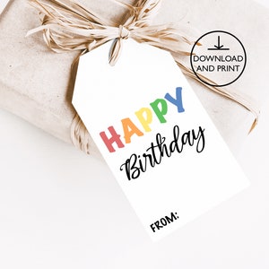 Printable Birthday Gift Tags | Birthday Party PDF