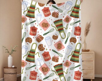 Baking Velveteen Plush Throw Blanket, Cookie Lover Gift