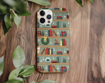 Custodia per iPhone con motivo natalizio da libreria