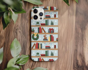 Custodia per iPhone con motivo natalizio da libreria