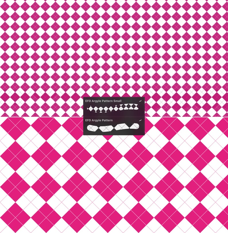 May include: A seamless pattern of pink and white diamonds. The pattern is repeated throughout the image. The text "EFD Argyle Pattern Small" and "EFD Argyle Pattern" is visible in the image.