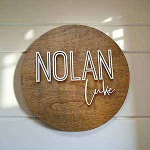 Personalisiertes Namensschild aus Holz für Babys: 3D Dekoration fürs Kinderzimmer