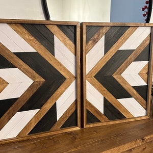 Southwestern wall decor, Home decor, Geometric wall art set, Wood wall decor, Boho home decor