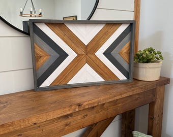 Geometric wall art - Mosaic wood wall decor - Geometric wood wall art - Geometric wall art