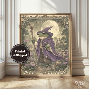 Wizard Frog Wall Art, Fantasy Cottagecore Home Decor, Magical Folklore Posters, Medieval Toad Print, Whimsical Art, Printed and Shipped