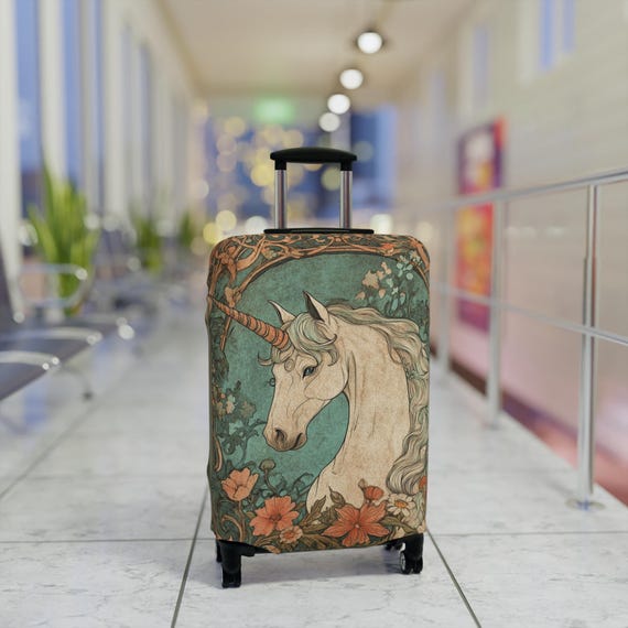 Unicorn Luggage Cover, Travel Suitcase Cover, Unique Travel Gift