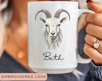 Personalized Goat Mug, Custom Goat Lover Gifts, Goat Mom Coffee Cup, Goat Owner, Farmer Wife Gift, Goat Farmer, Goat Lady, Farm Animal Gift