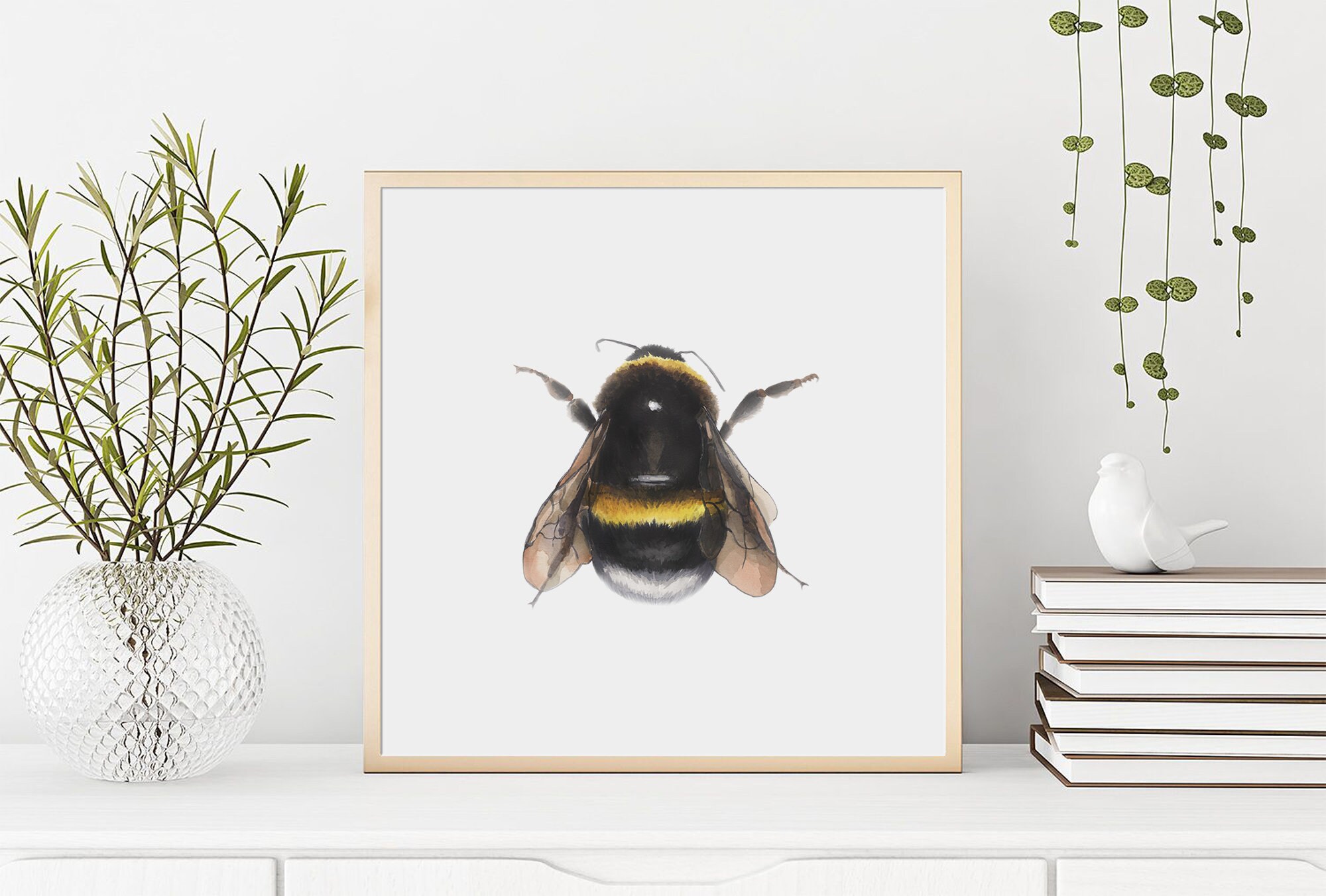 Bumblebee Art Print Cute Honey Bee Watercolor Painting Insect Artwork ...