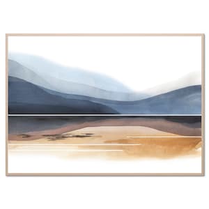 Mountain Lake Art Print Champlain Lake Watercolor Painting Abstract Landscape Wall Art Minimalist Vermont Scenery Indigo by FineArtPrintNY