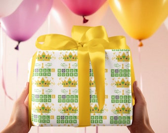 Wordle Queen Funny Birthday and Christmas Holiday Gift Wrapping Papers