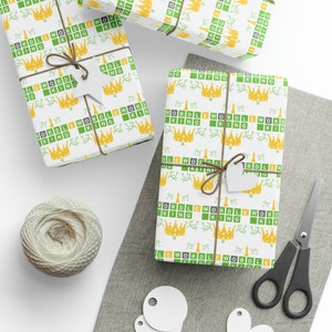 Funny Wordle King Word Game Gift Idea Birthday, Christmas, Holiday Wrapping Papers