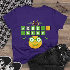 Wordle Word Nerd Funny Gift Women's Midweight Cotton Tee
