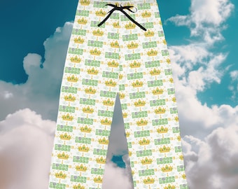 Funny Wordle Queen Wife or Mom Gift Idea Women&#39;s Pajama Pants (All over print)