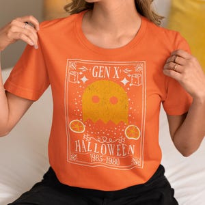 Generacja X Halloween Zabawna Karta Tarota Pac Man BMX 1980 Prezent Unisex Koszulka Bella Canvas Krótki Rękaw Koszulka
