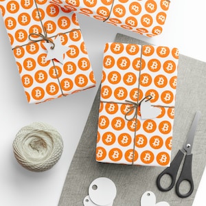 Bitcoin Crypto Birthday and Christmas Holiday Gift Wrapping Papers