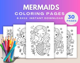 Mermaid Coloring Pages: 30 Under the Sea Printable Sheets (PDF Download)