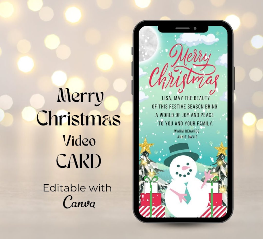 Funny Christmas Video Card Template Animated Holiday Video Etsy