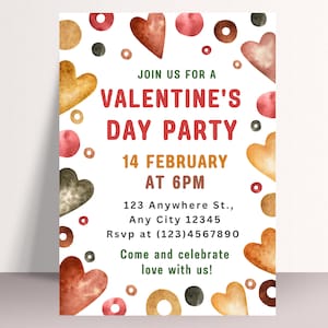 Convite para festa de dia dos namorados, modelo de convite editável para o dia dos namorados, convite digital para o dia dos namorados com gnomos, cartão de convite para festa de amor para impressão