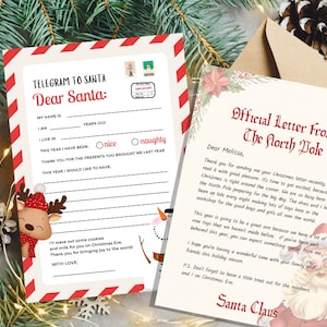 Plantilla de carta a Papá Noel editable para niños, carta a Papá Noel para la lista de buenos, carta a Papá Noel imprimible, carta editable de Papá Noel