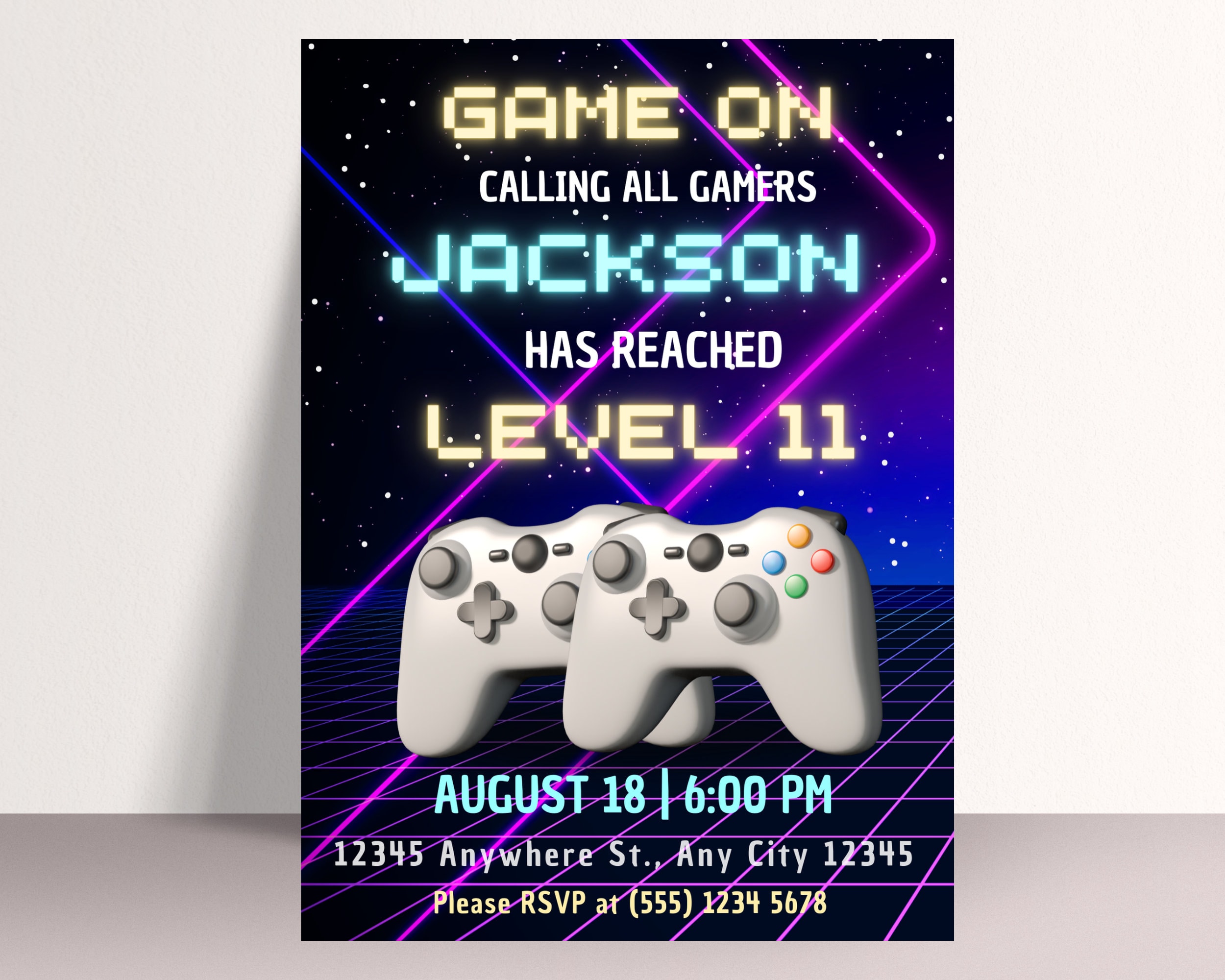 Video Game Birthday Party Invitation, Editable Gaming Birthday Party ...
