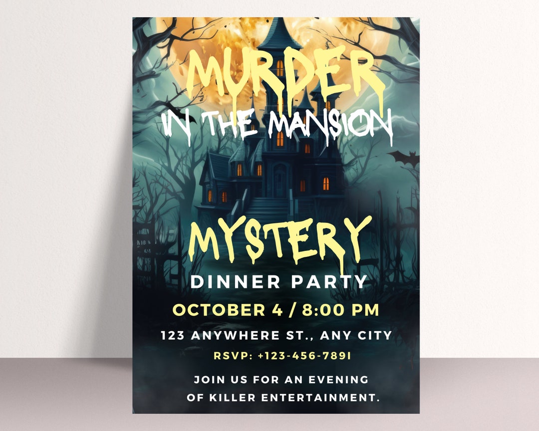 Murder Mystery Birthday Invitation, Editable Murder Mystery Birthday Party Invite, Printable ...