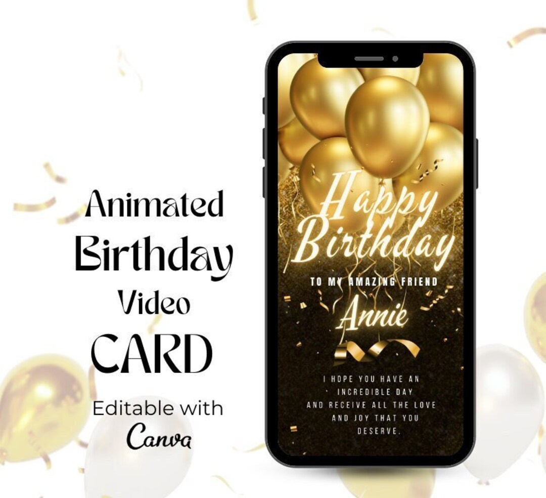 Electronic Birthday Card Digital Birthday Card Paperless Etsy