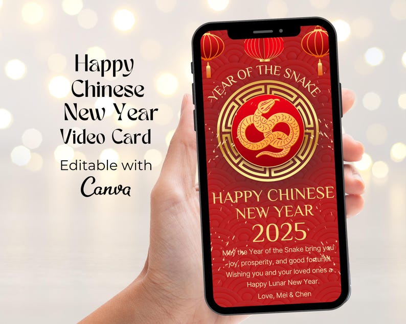 Happy Chinese New Year's Video Card, Animated Happy Chinese New Lunar