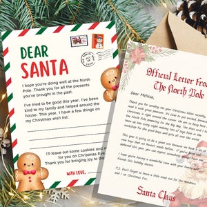 Bewerkbare brief aan de kerstman, brief aan de kerstman voor de mooie lijst, afdrukbare brief aan de kerstman, brief van de kerstman voor kinderen bewerkbare sjabloon
