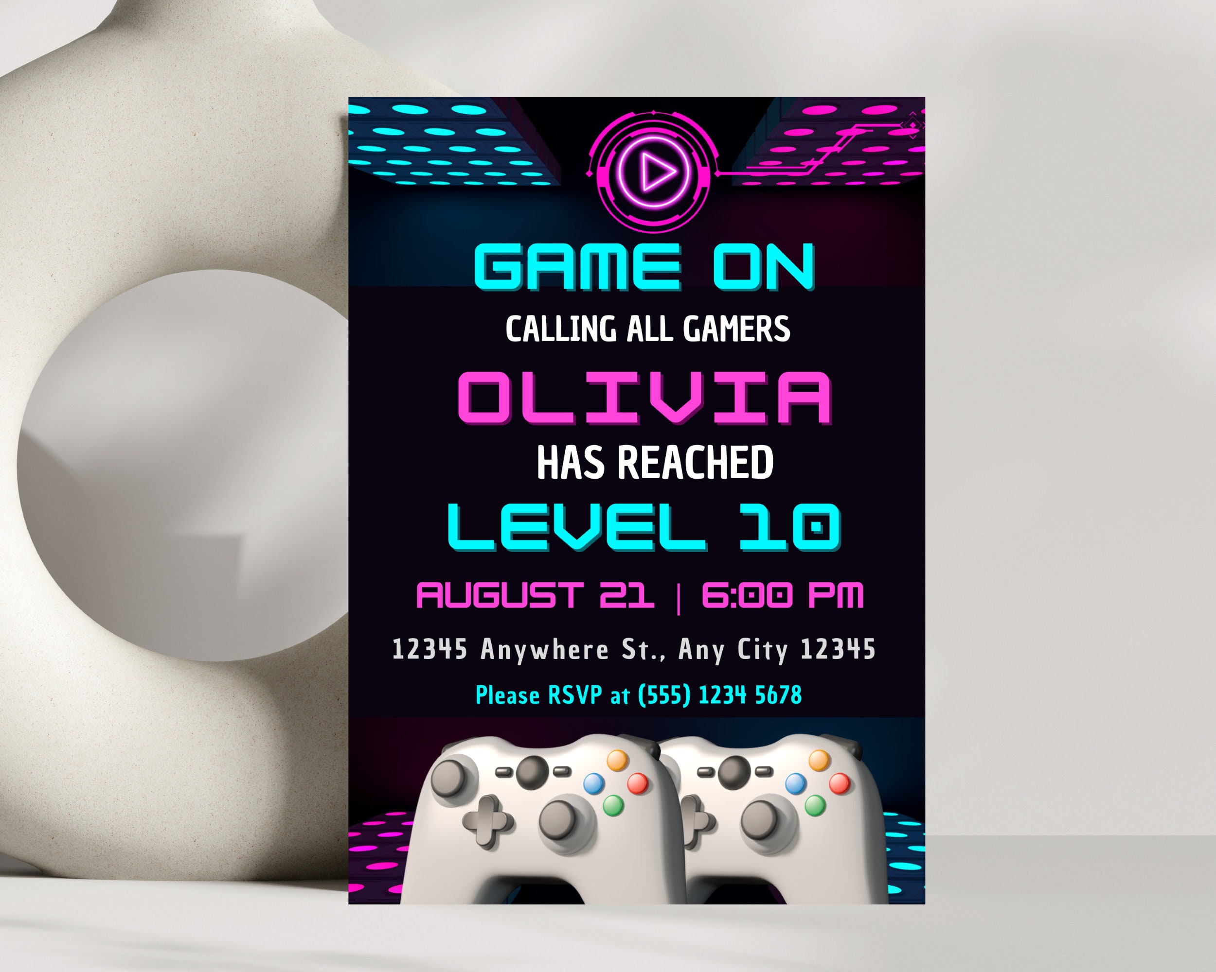 Video Game Birthday Party Invitation, Editable Gaming Birthday Party ...