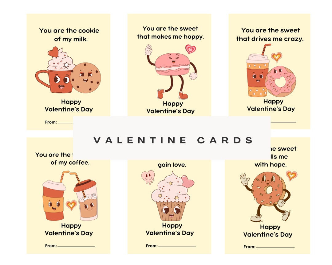 Retro Valentine s Day Cards 6 Printable Retro Valentines Cards Digital Funny Retro Valentine