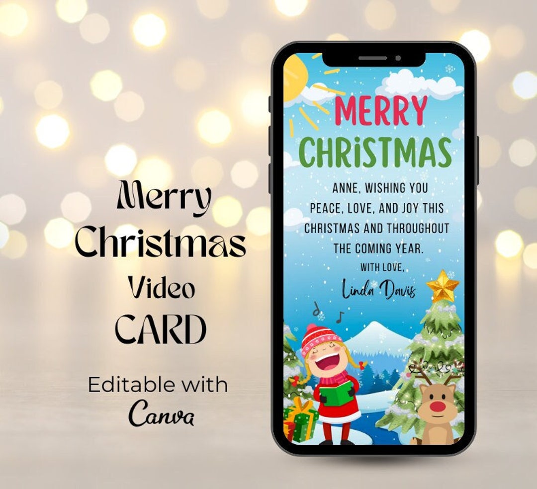 Funny Christmas Video Card Template Animated Holiday Video Etsy