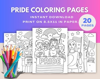 Pride Coloring Book: 20 LGBTQ Printable Pages (PDF Download)