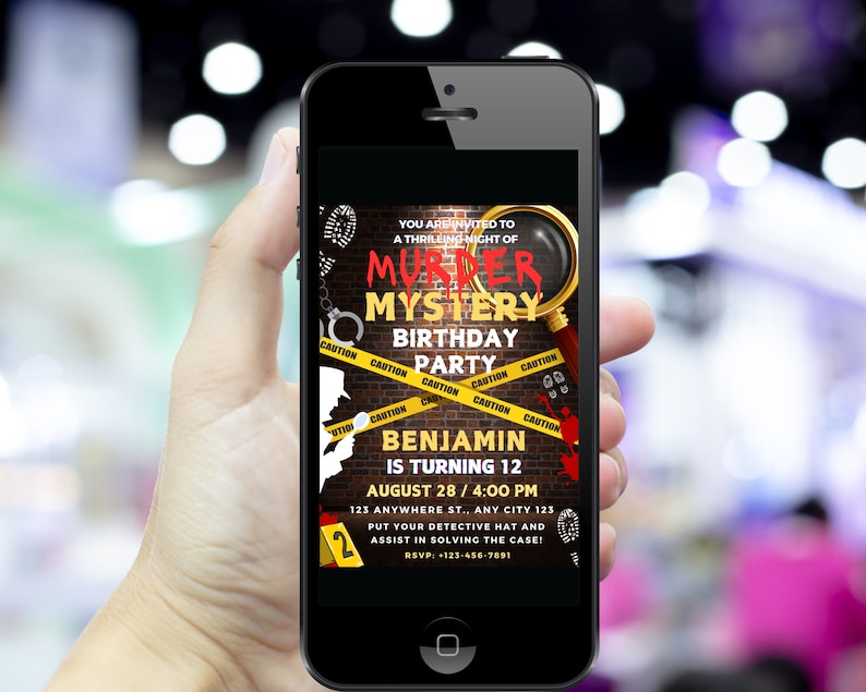 Murder Mystery Birthday Invitation, Editable Murder Mystery Birthday Party Invite, Printable ...