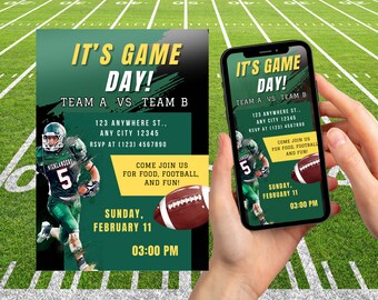 Football Game Party Video Invitation: Editable Big Game Invite (Digital)