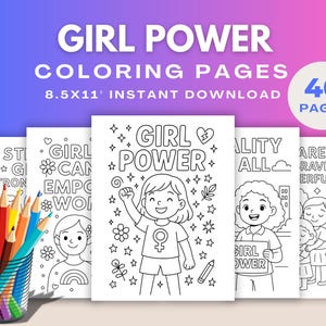 Girl Power Coloring Pages: 40 Feminist Art Sheets (PDF Download)