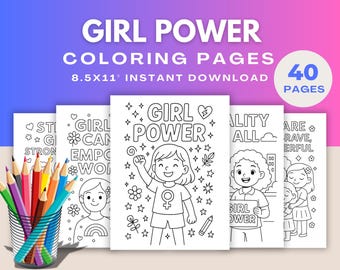 Girl Power Coloring Pages: 40 Feminist Art Sheets (PDF Download)