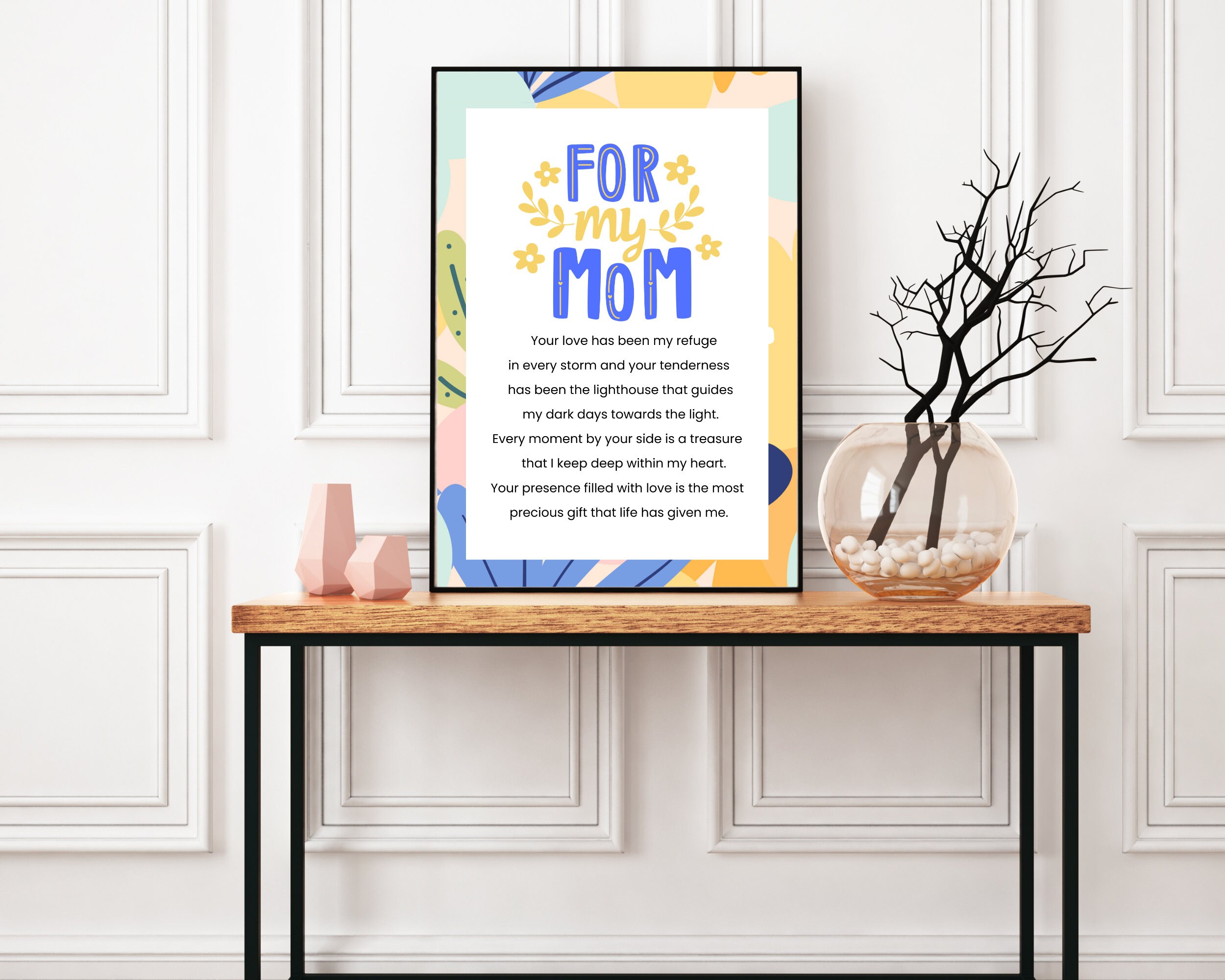 Editable Mom Poem, Printable Gift for Mom, Mother's Day Gift, Greeting Mother's Card, Pink ...
