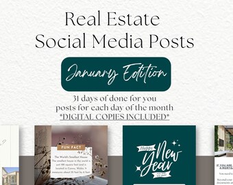 Januar Realtor Social Media Content Collection - 31 Tage engagierte Posts