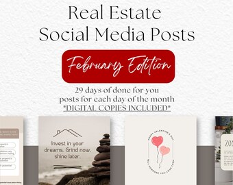 Immo Social Media Posts Februar Ausgabe: 29 Tage Erledigt für Dich Posts für jeden Tag des Monats *DIGITAL DOWNLOAD*