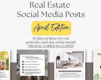 Grundbesitz Social Media Posts April Ausgabe: 30 Tage Done for You Posts für jeden Tag des Monats *DIGITALER DOWNLOAD*