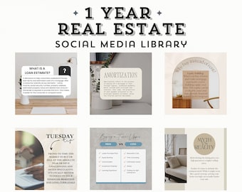 1 Jahr Social Media Posts - 12 Monate Bundle - Digitaler Download - Canva Template Links