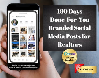 180 Tage Done-For-You Branded Social Media Posts für Makler - Canva Template