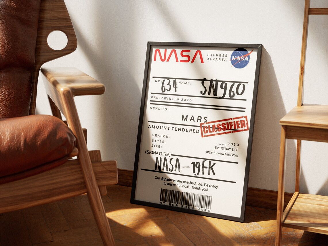 Nasa Print Nasa Mars Label Label Digital Download Home - Etsy