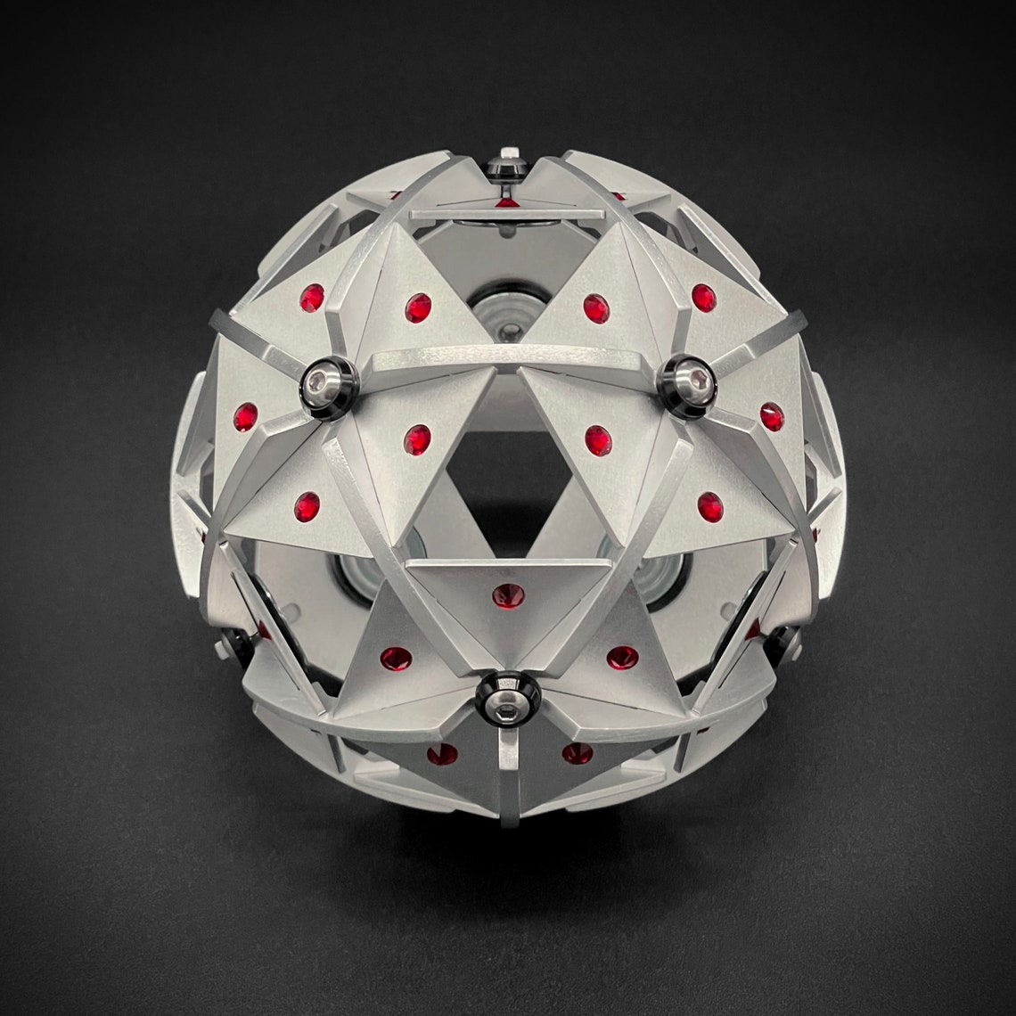 Jeweled Geometric Icosidodecahedron Decor | Desktop Mechanical Sphere ...