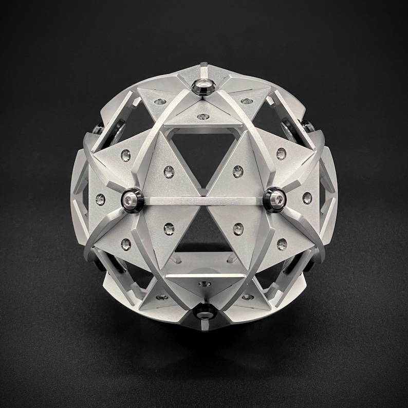 Jeweled Geometric Icosidodecahedron Decor | Desktop Mechanical Sphere ...